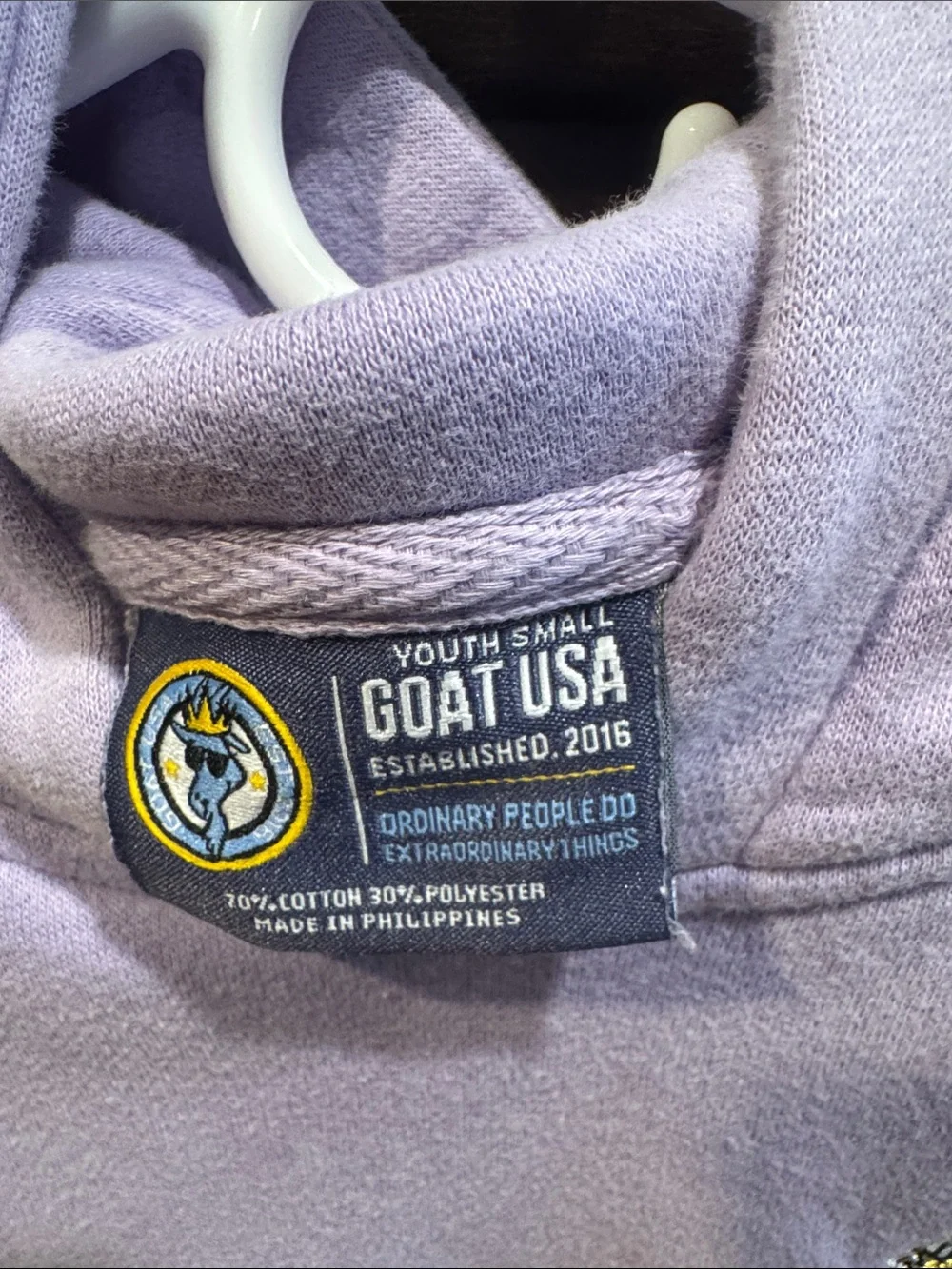 GOAT Kids' Lavender Hooded Sweatshirt